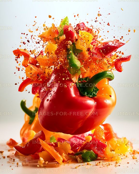 Vibrant vegetable burst with colorful bell peppers
