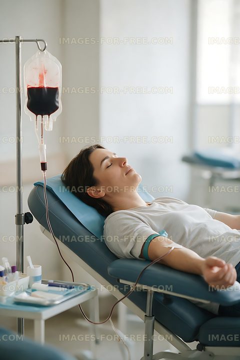 Donor Resting During Blood Donation