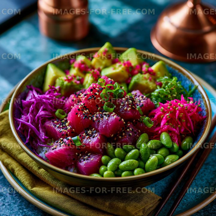 Vibrant dragon fruit and vegetable bowl