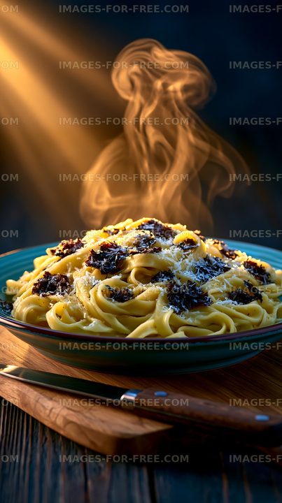Fettuccine pasta with cheese and sun-dried tomatoes