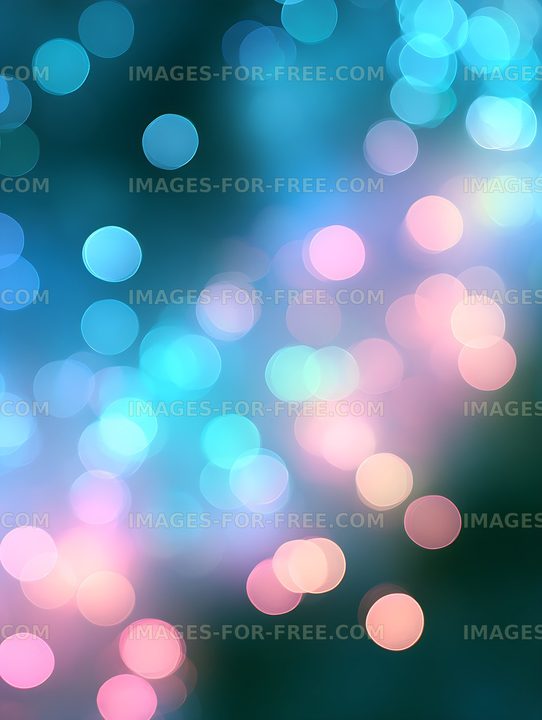 Soft colorful bokeh lights on a teal gradient