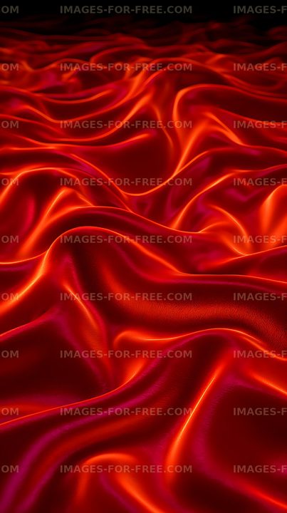 Glowing red textile waves in an abstract close-up