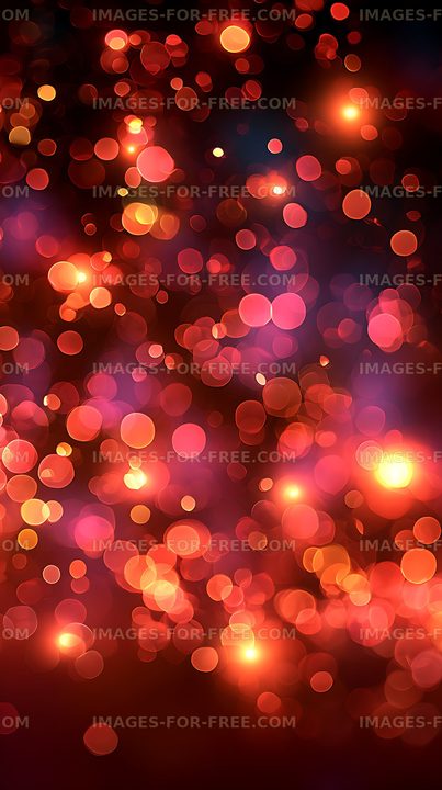 Vibrant abstract bokeh lights in red and orange tones