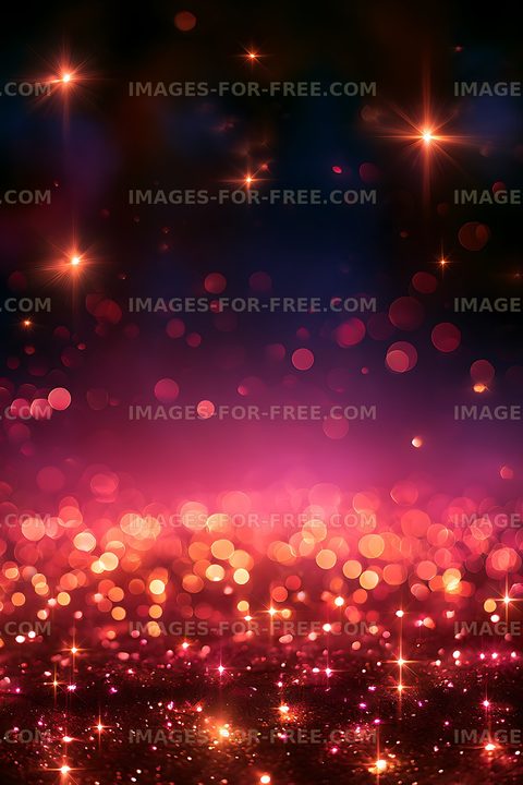 Glowing red bokeh lights with sparkling reflections