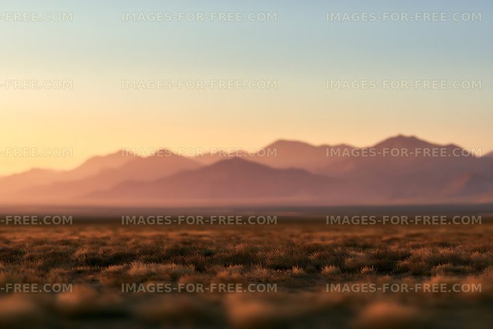 Warm Golden-Hour Mountains and Dry Grassland