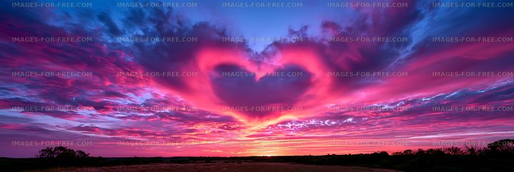 Colorful sunset clouds above a dark coastal horizon