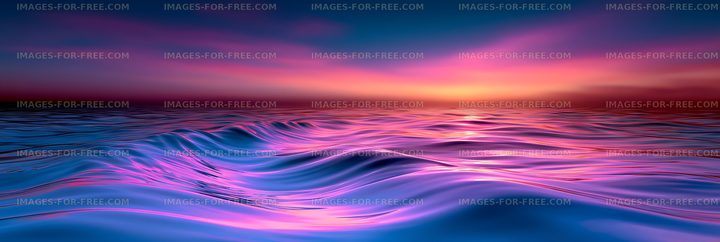 Vivid abstract ocean surface with sunset reflections