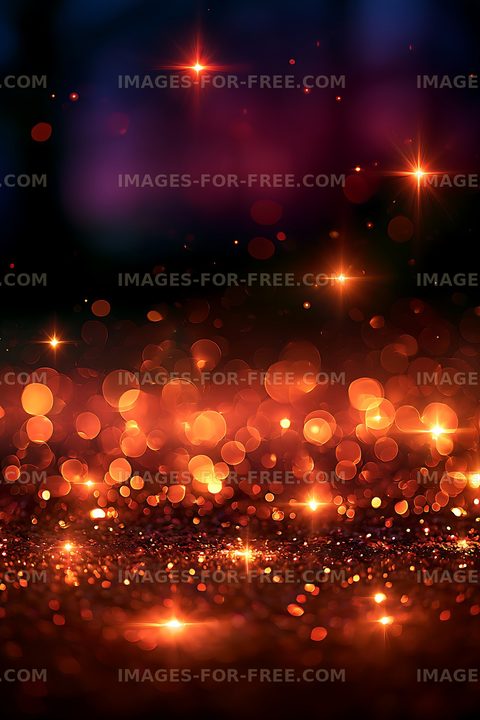 Warm orange bokeh and sparkling light flare background