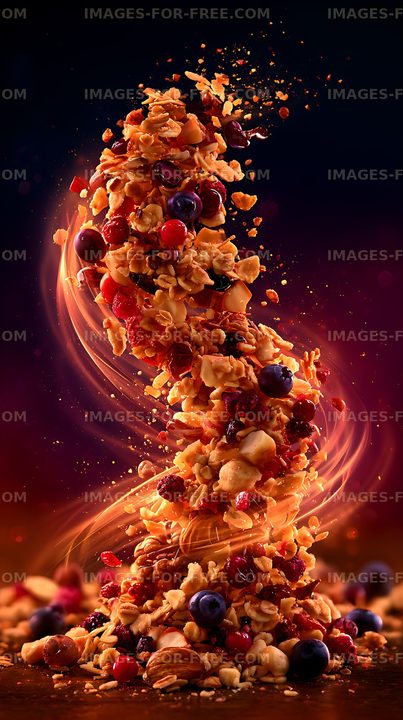 Dynamic granola and berry food composition