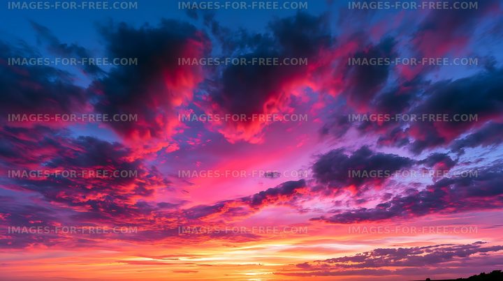 Colorful dramatic sunset cloudscape