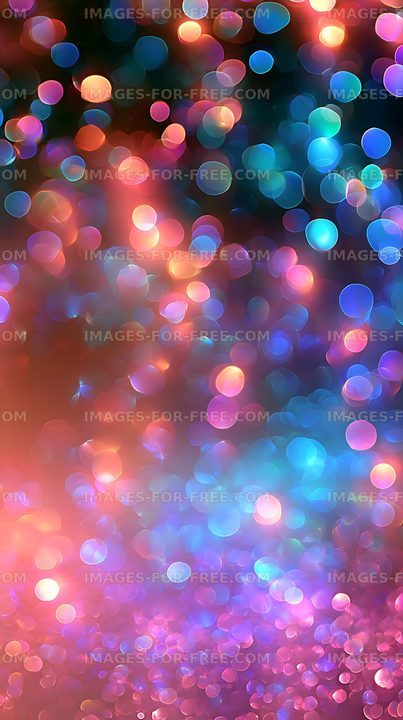Vibrant multicolor bokeh lights on dark abstract background