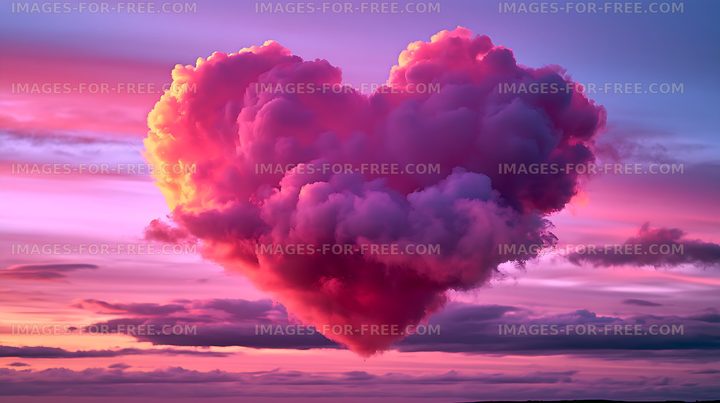 Vivid thundercloud glowing over a colorful sunset sky