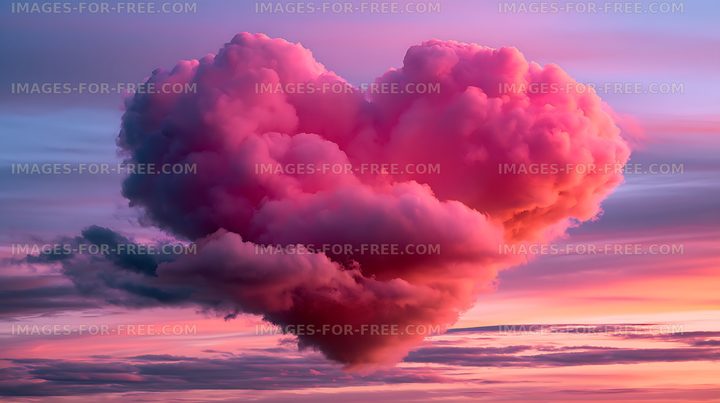 Vivid magenta storm cloud in a glowing sunset sky