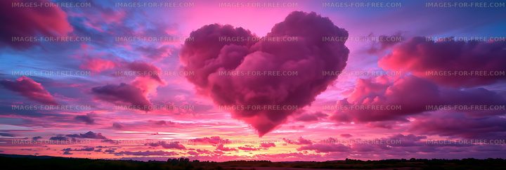 Vivid sunset sky with towering colorful clouds