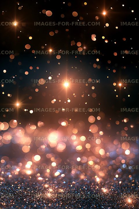 Warm abstract bokeh and glittering light reflections