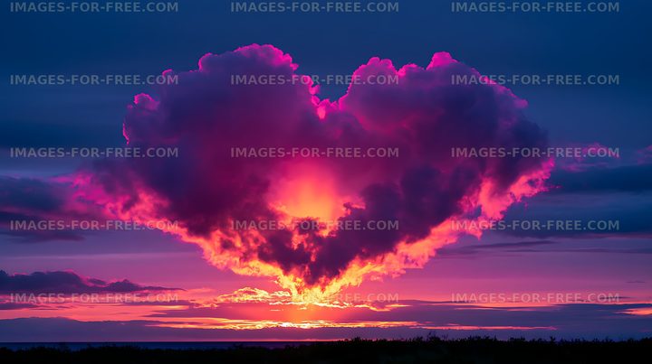 Colorful sunset with towering clouds over the ocean