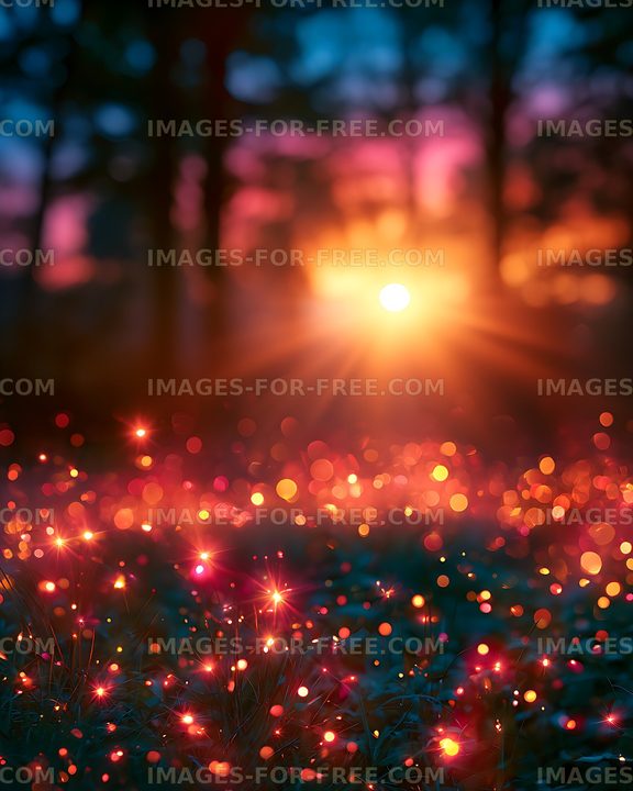 Abstract colorful glowing bokeh light background