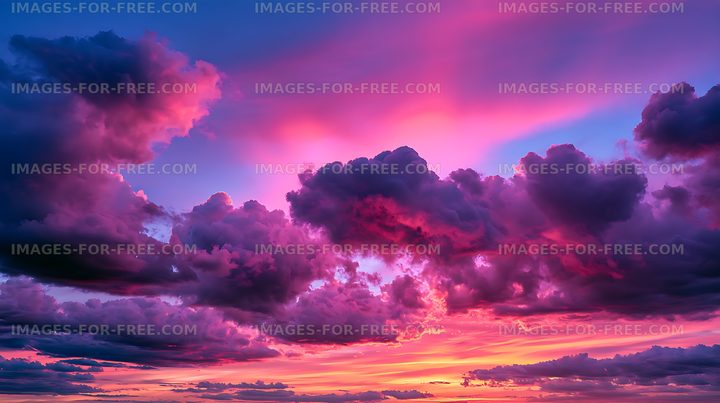 Vivid sunset sky with dramatic layered clouds