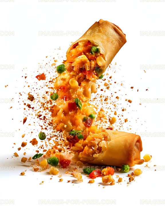 Burrito pieces bursting with cheese and vegetables