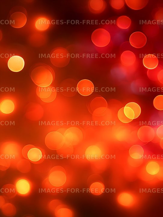 Vibrant red orange bokeh lights abstract backdrop