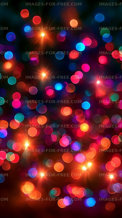 Vibrant abstract bokeh with multicolored light flares