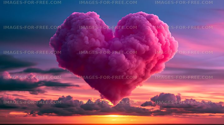 Vivid magenta cloudscape at sunset